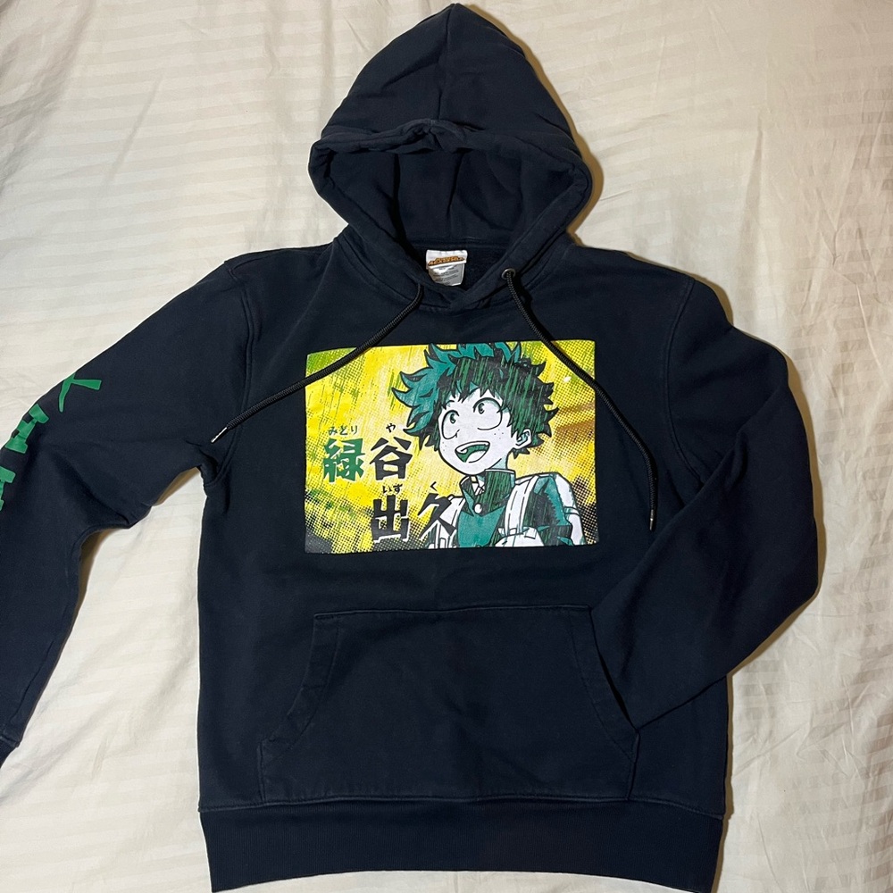 Anime Graphic Black Hoodie (My Hero Academia Midoriya Izuku)